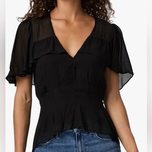 PAIGE Black Willa Ruffle Shirt